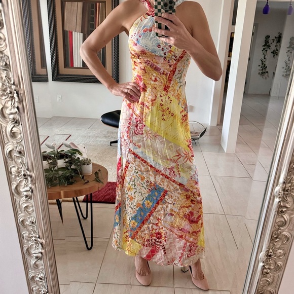 Etcetera Maxi Halter Dress Floral Print Size 0 - Picture 2 of 11